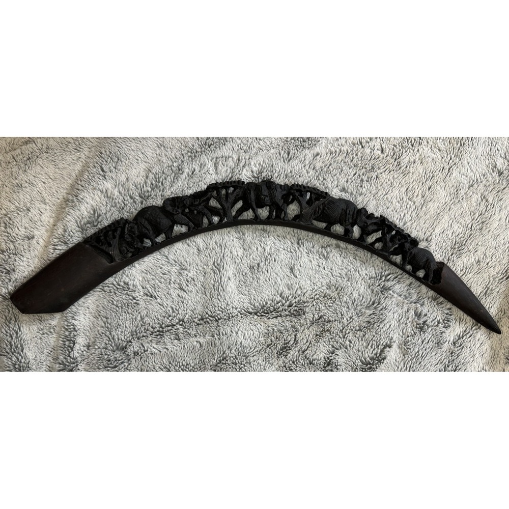 African Wooden‎ Elephant Bridge Hand Carved Wildlife Sculpture